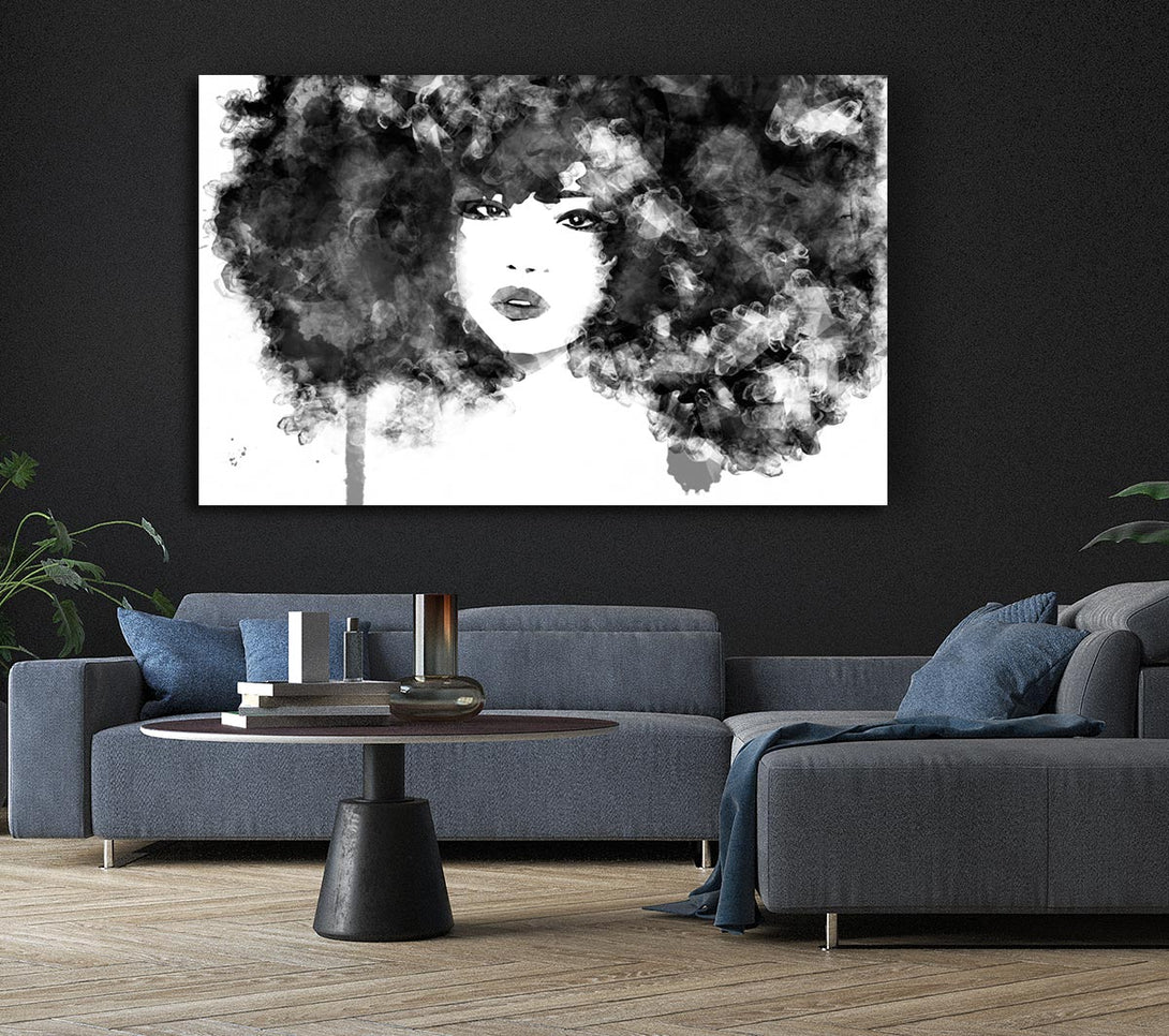 Picture of Black Big Hair Canvas Print Wall Art