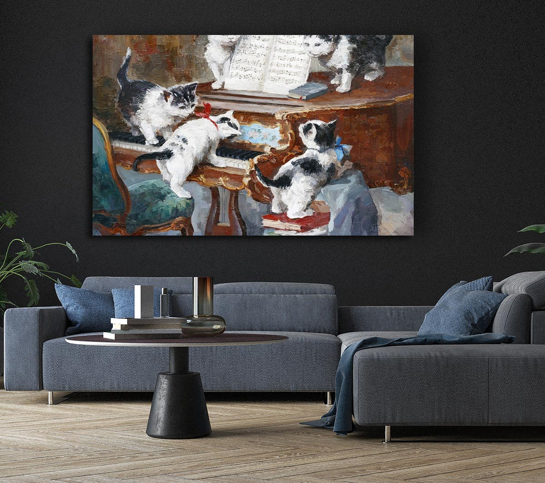 Picture of The Cats Play Piano Canvas Print Wall Art