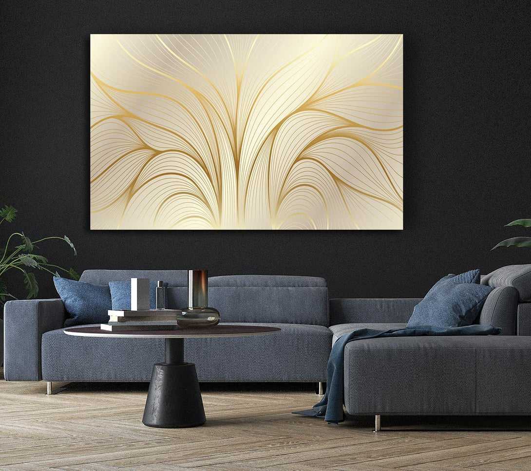 Picture of Gold Leaf Lines Canvas Print Wall Art