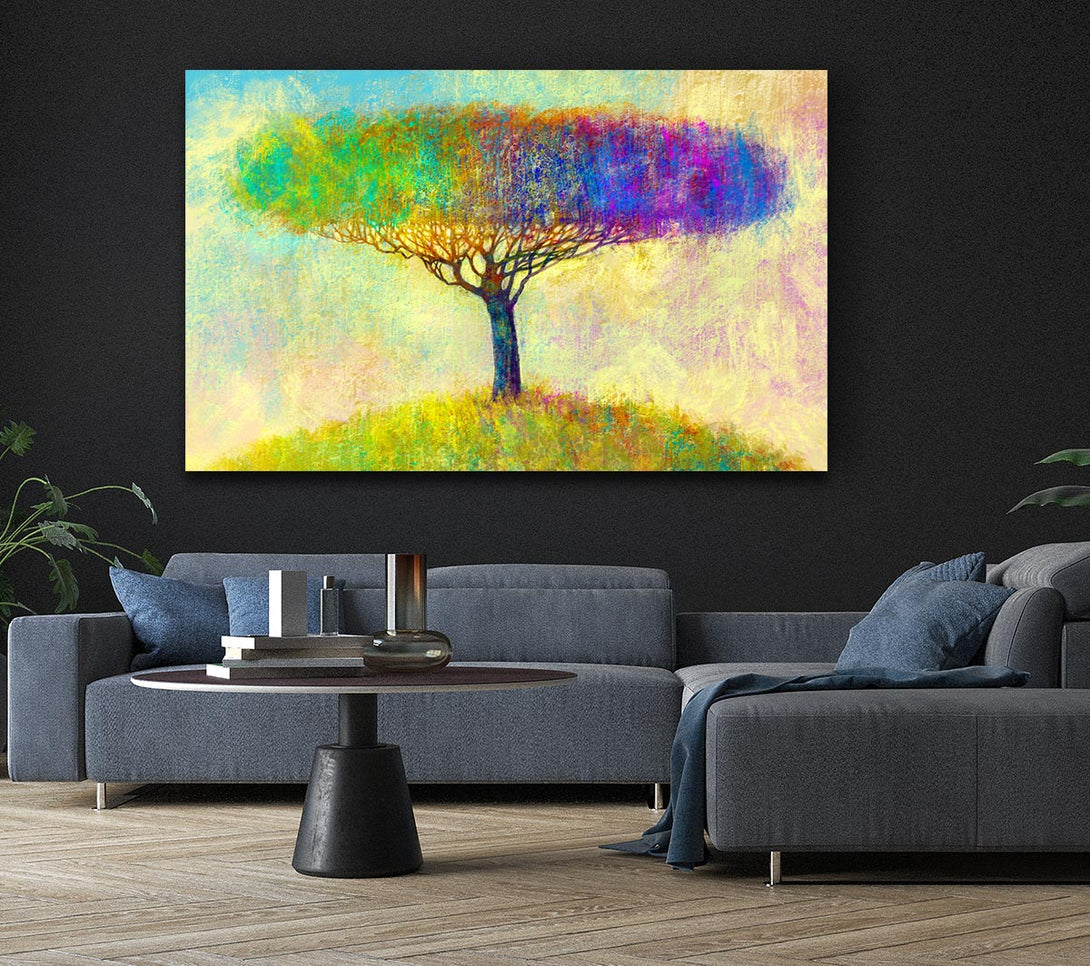 Picture of The Yellow To Blue Tree Canvas Print Wall Art