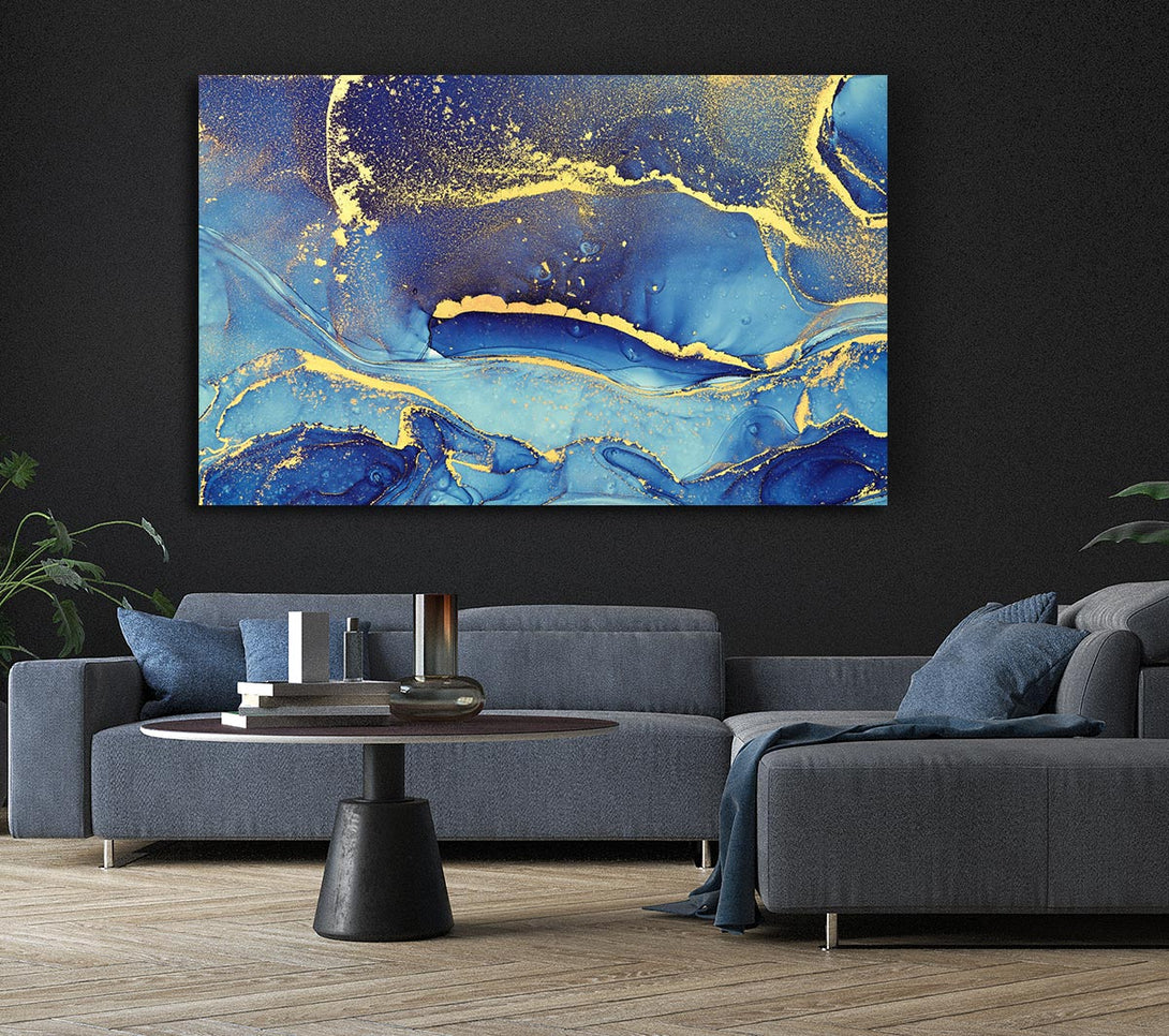 Picture of Deep Blueness Of Life Glitter Canvas Print Wall Art