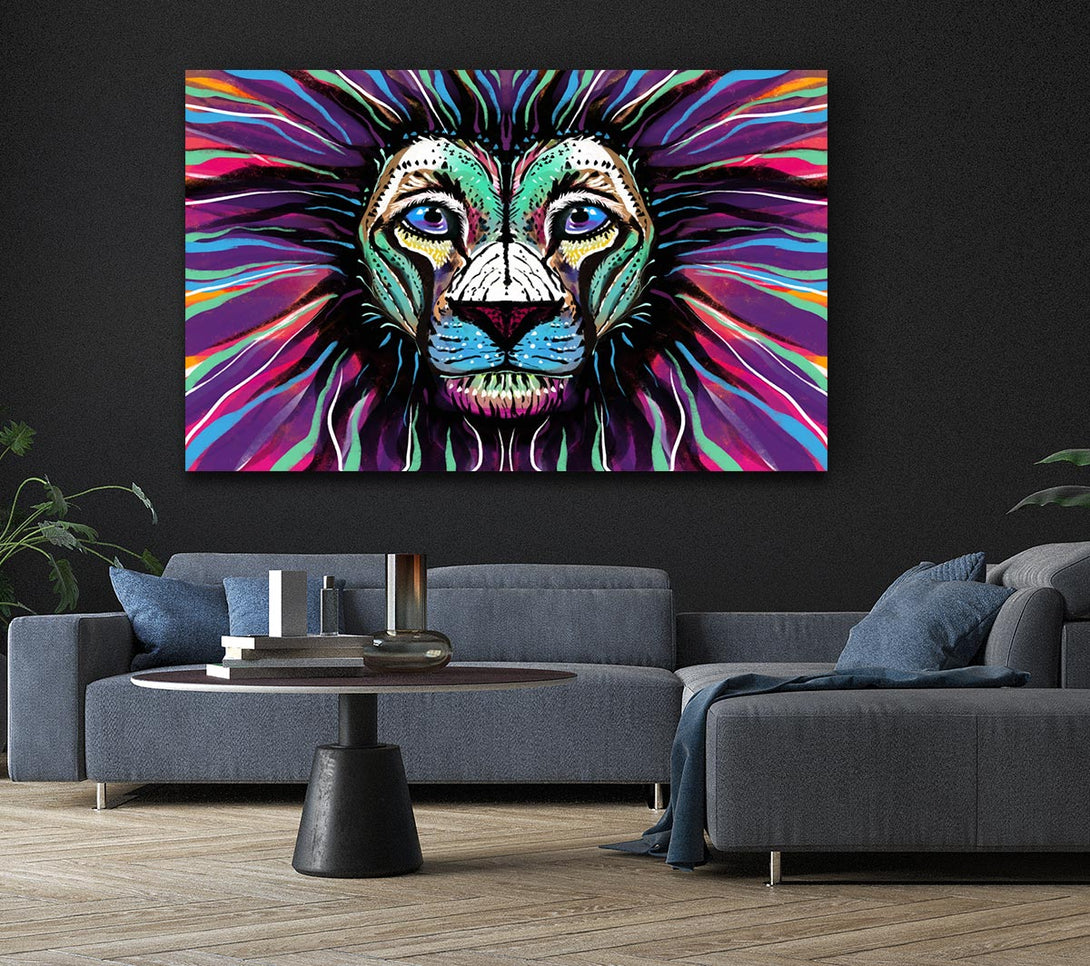 Picture of The Lion Rainbow Face Canvas Print Wall Art