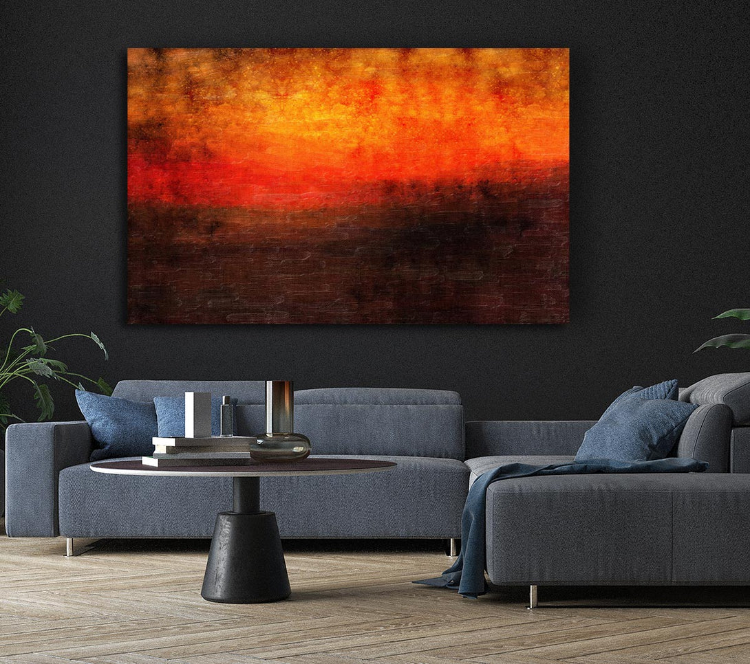 Picture of Orange Burns Black To Red Canvas Print Wall Art