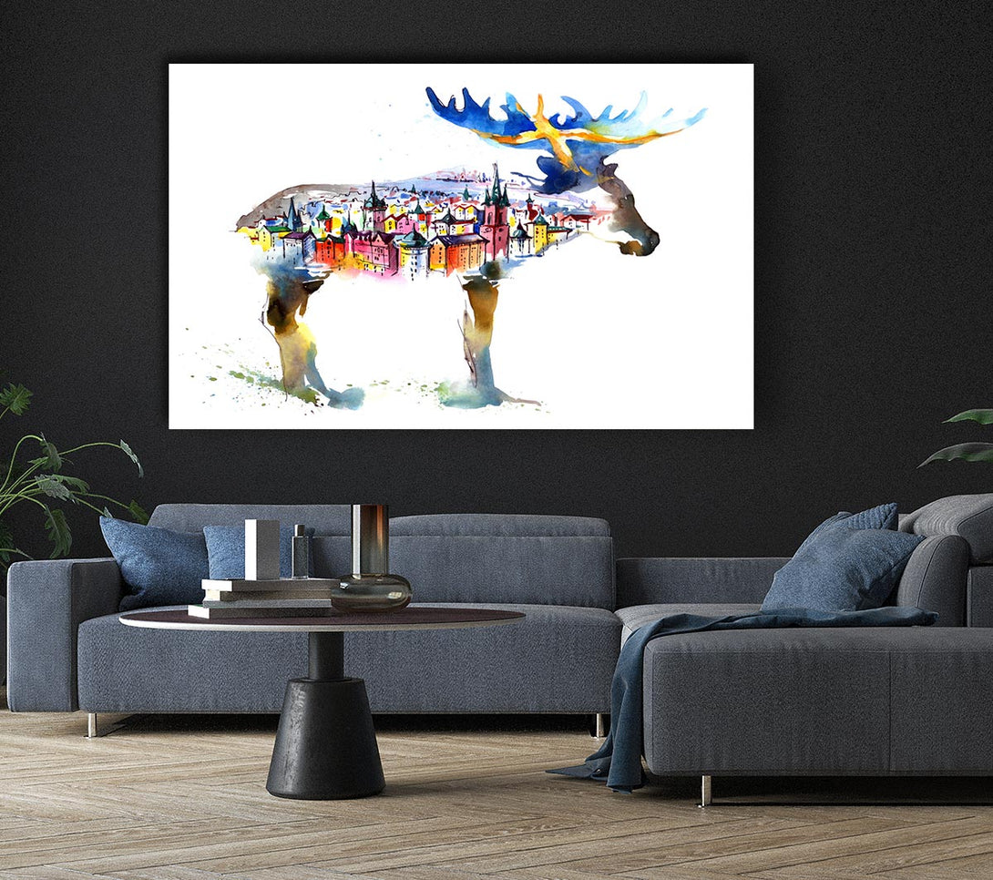 Picture of The Moose Town Canvas Print Wall Art