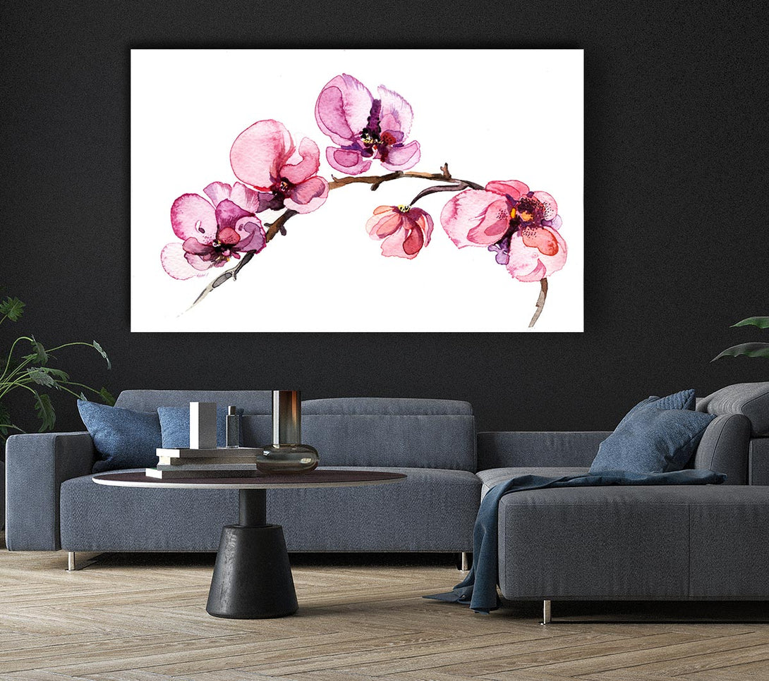 Picture of The Pink Orchid Branch Single Canvas Print Wall Art