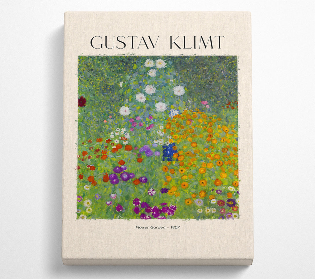 A Square Canvas Print Showing Flower Garden - 1907 By Gustav Klimt Square Wall Art