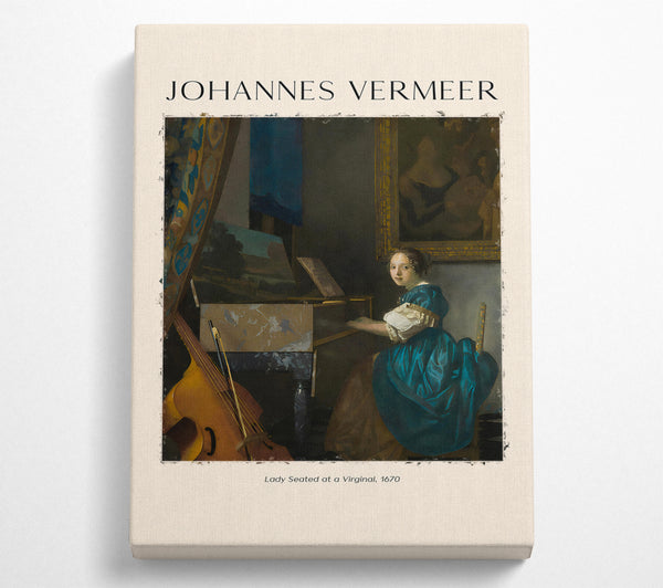 A Square Canvas Print Showing Lady Seated At A Virginal, 1670 By Johannes Vermeer Square Wall Art