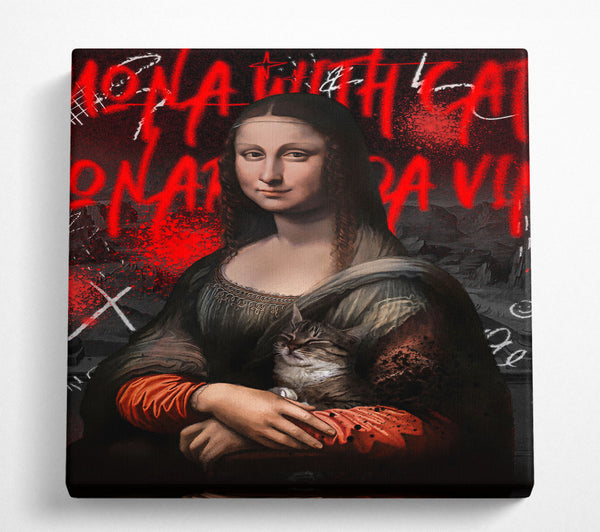 A Square Canvas Print Showing Mona Lisa Pop Square Wall Art