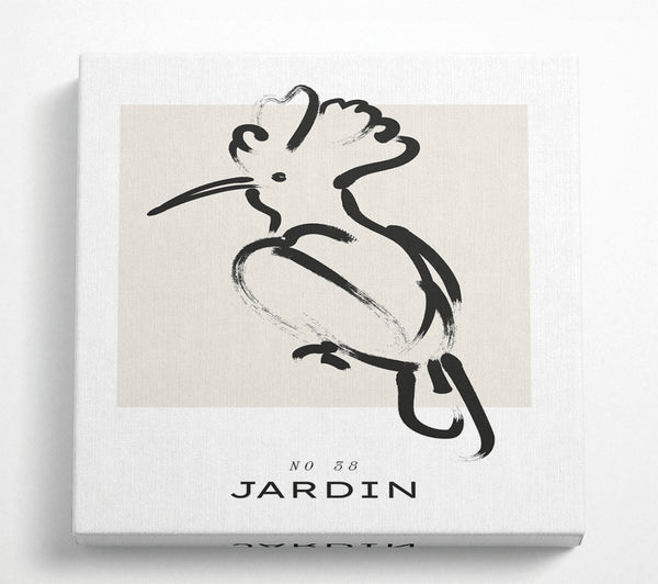 A Square Canvas Print Showing Bohemian Bird Square Wall Art