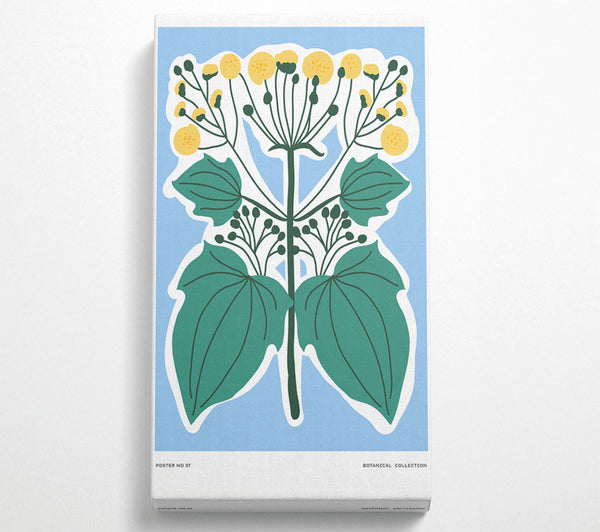 Yellow Flowers On Pastel Blue