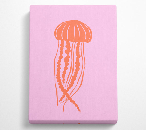 Orange Jellyfish On Pink