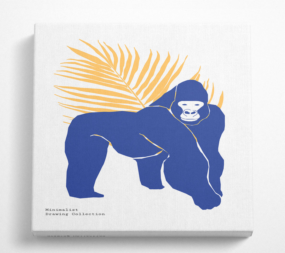 A Square Canvas Print Showing Simple Gorilla Square Wall Art