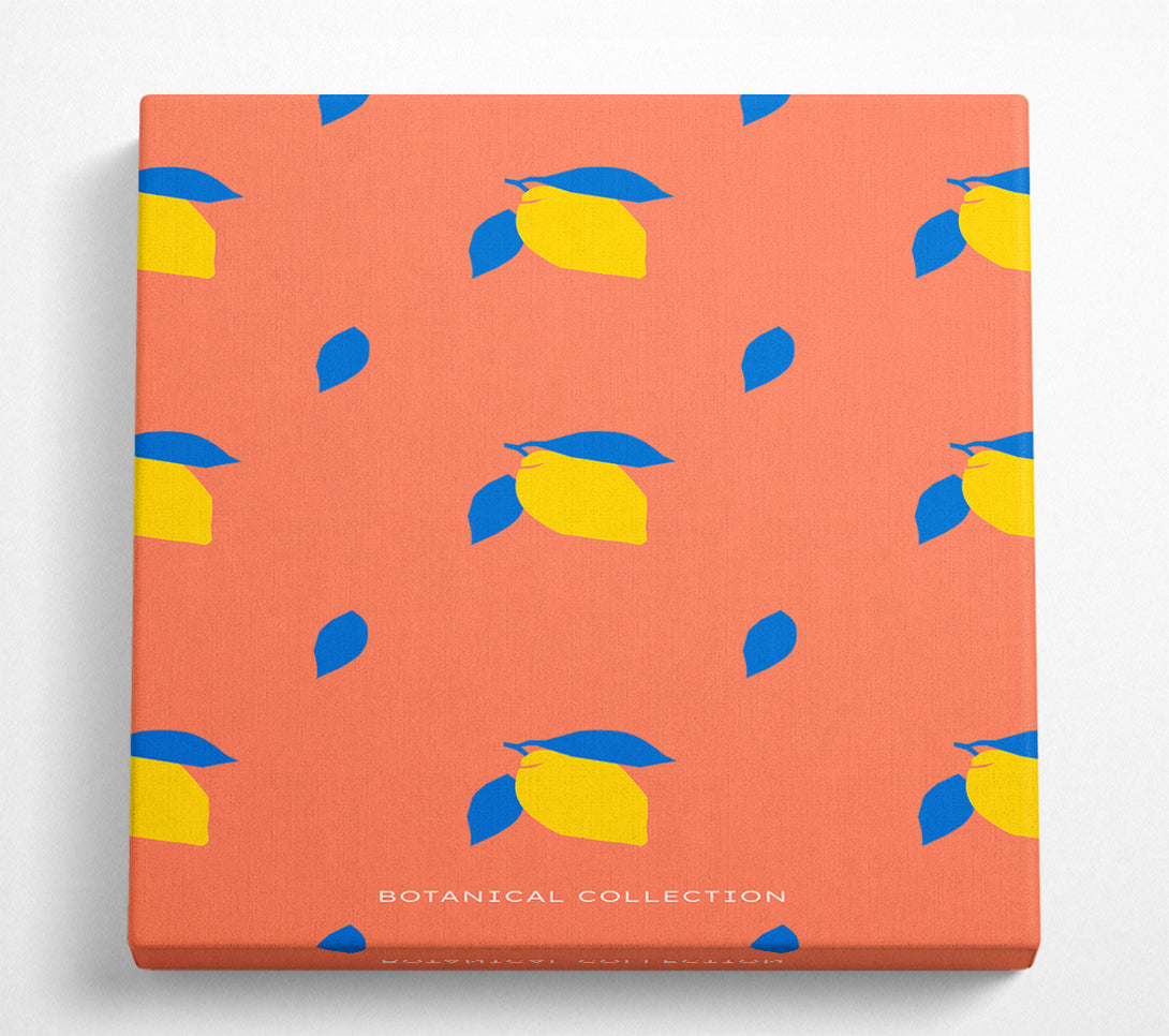 A Square Canvas Print Showing Lemon Pattern Square Wall Art