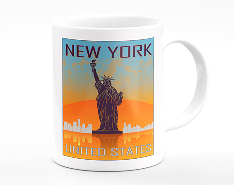 Orange Blue Statue of Liberty Mug