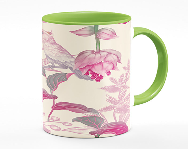 The Parrot Is Of Floral Pattern Mug