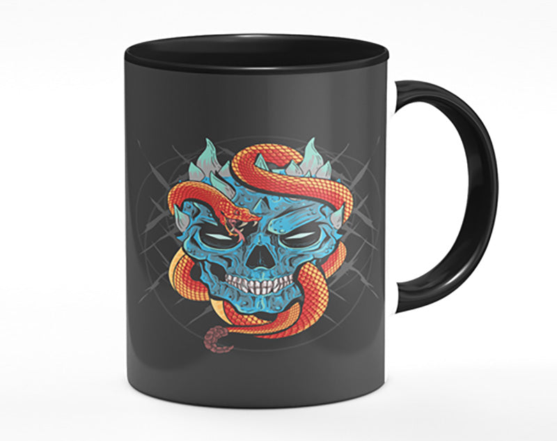 Snake Wrapped Around A Skull Mug