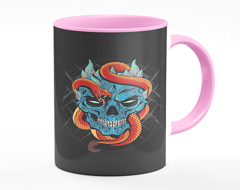 Snake Wrapped Around A Skull Mug