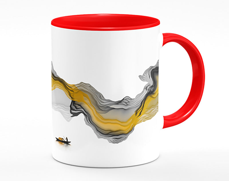 Mountain Curves Red Sunset Mug