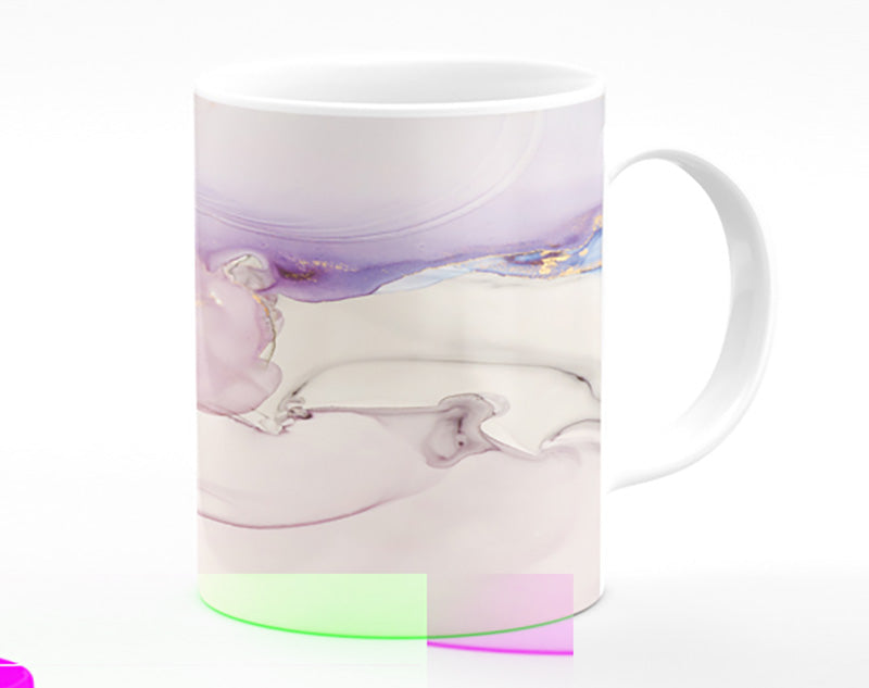 Lilac And Blue Marble Pattern Mug