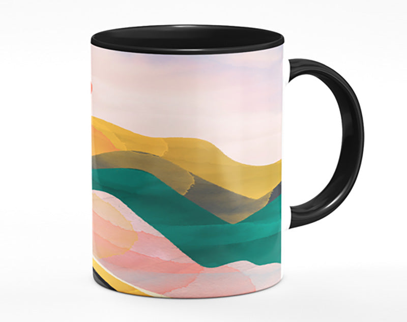 Red Sun Mountain Abstract Mug