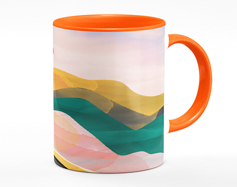 Red Sun Mountain Abstract Mug