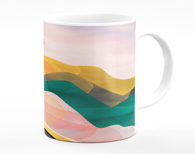 Red Sun Mountain Abstract Mug