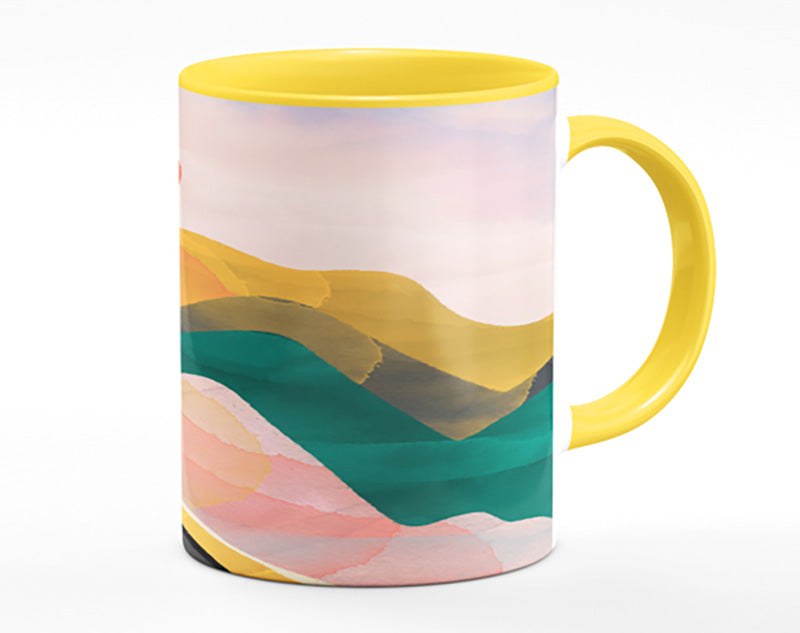 Red Sun Mountain Abstract Mug