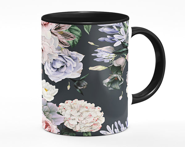 Flowers On Grey Mug