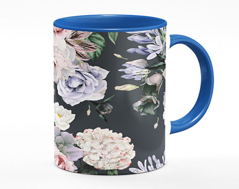 Flowers On Grey Mug