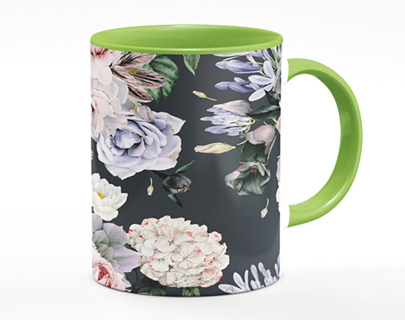 Flowers On Grey Mug