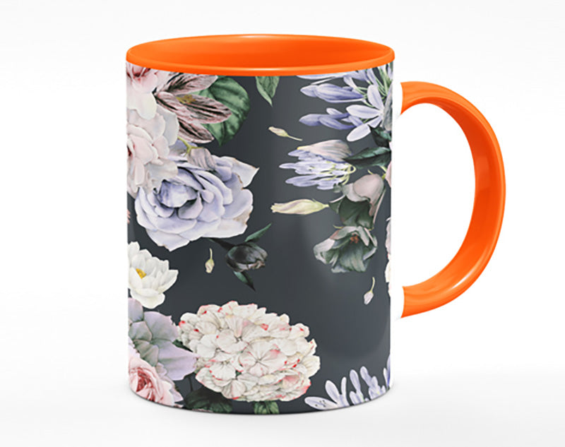 Flowers On Grey Mug