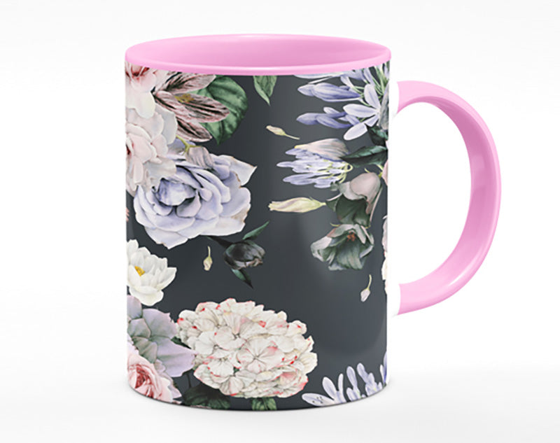 Flowers On Grey Mug