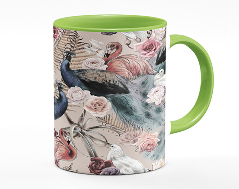 Peacock And Flower Serenity Mug