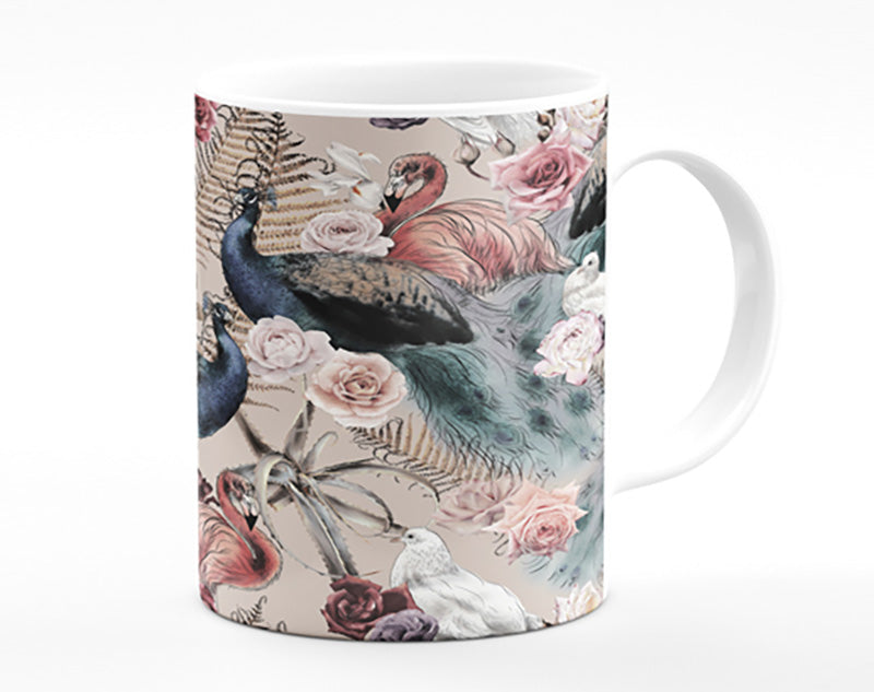 Peacock And Flower Serenity Mug