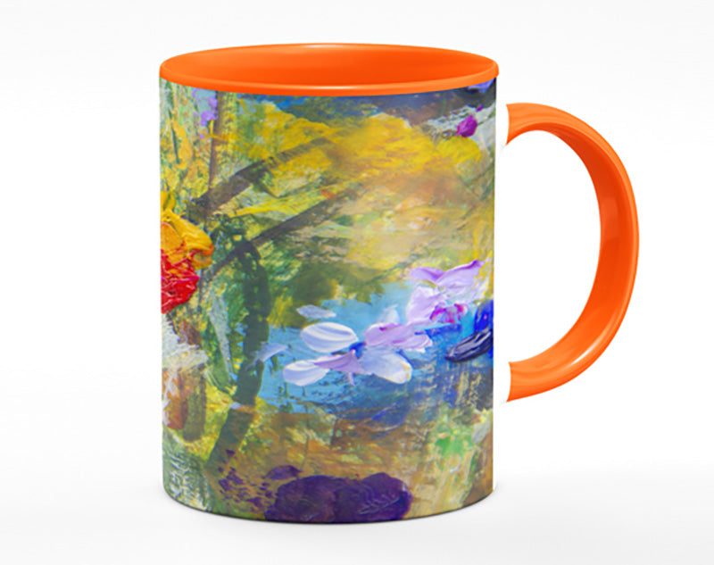 Red Flower Abstract Paints Mug