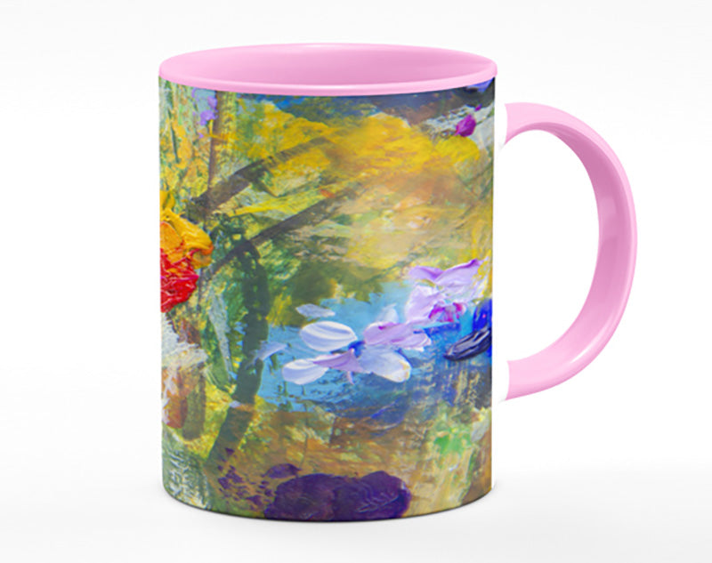 Red Flower Abstract Paints Mug