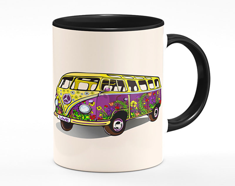 Flower Power VW Camper Van Mug