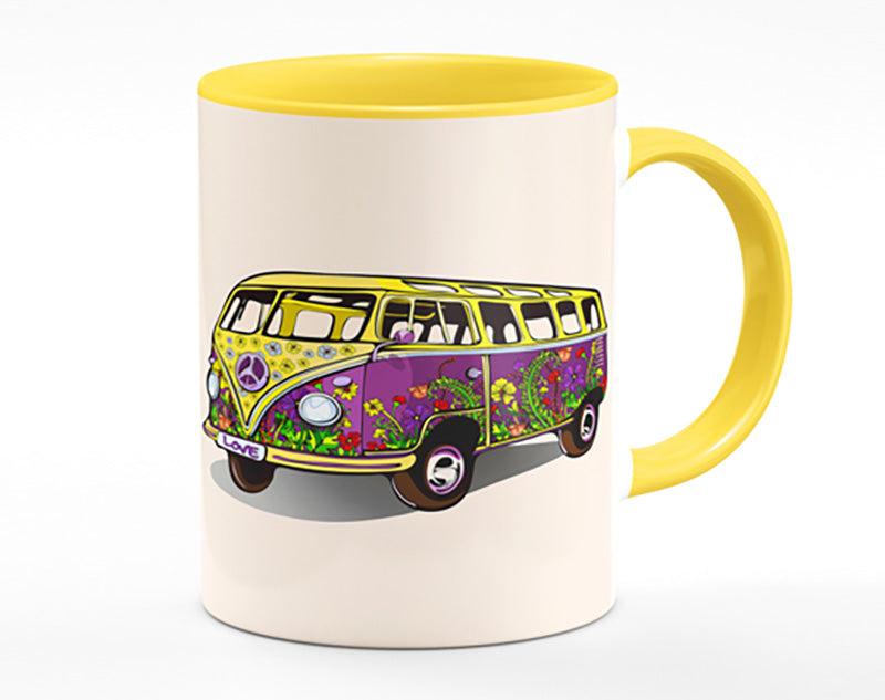 Flower Power VW Camper Van Mug