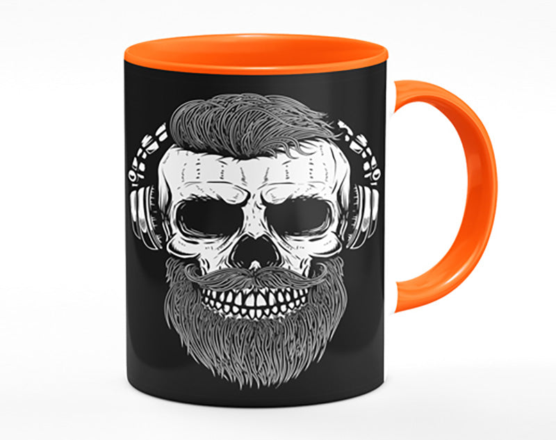 Dj Headphones Skull Beard Mug