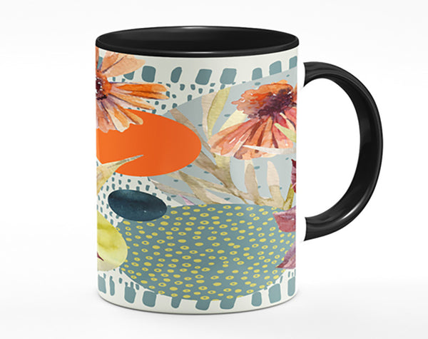 Cut Out Flowers On Abstract Mug