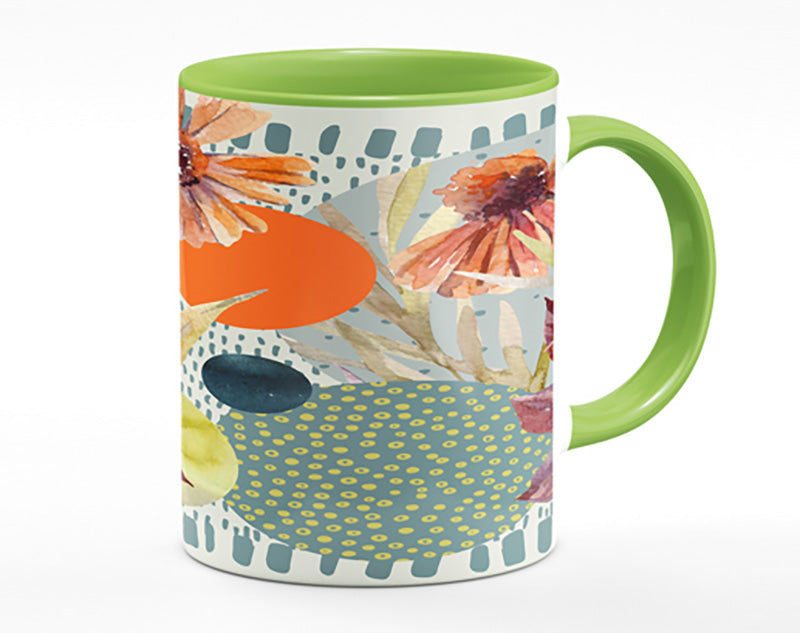 Cut Out Flowers On Abstract Mug