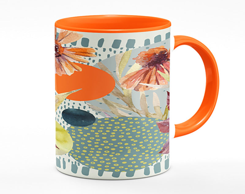 Cut Out Flowers On Abstract Mug