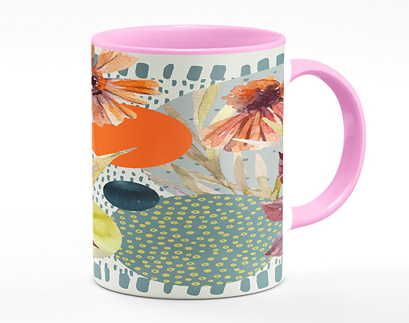 Cut Out Flowers On Abstract Mug