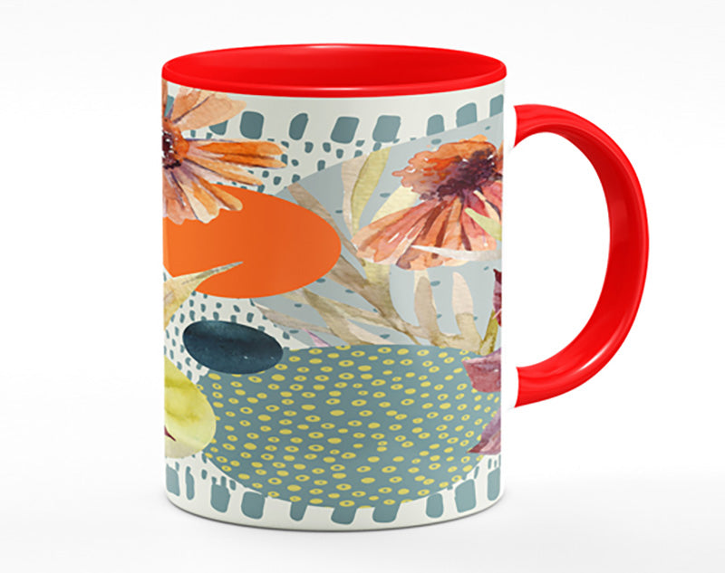 Cut Out Flowers On Abstract Mug