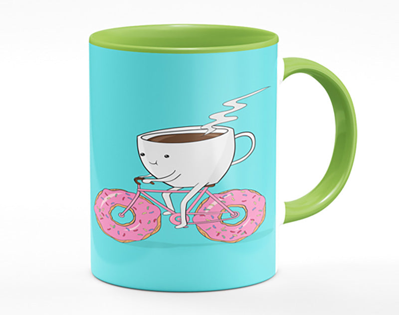 Coffee Riding A Donut Bicycle Mug