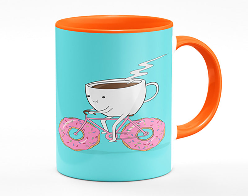 Coffee Riding A Donut Bicycle Mug