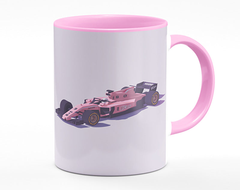 Pink F1 Car Mug