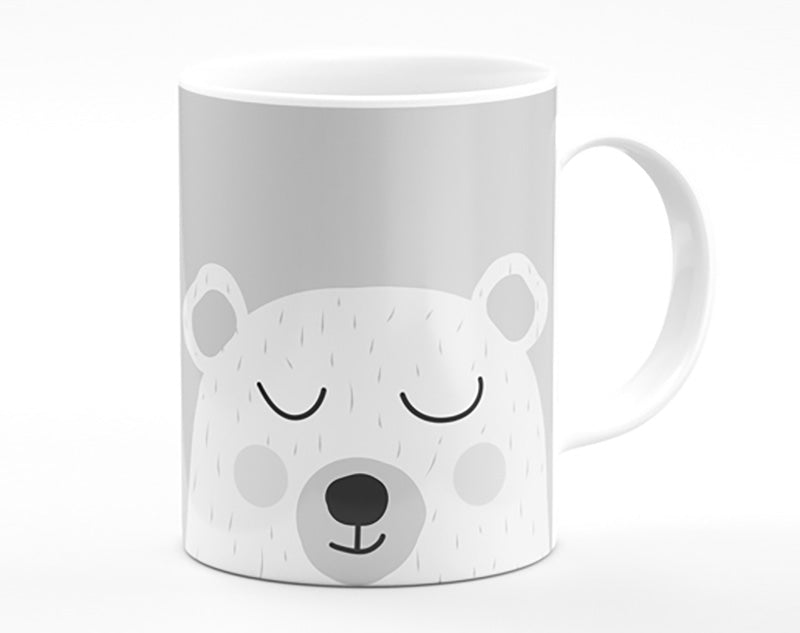 The Cute Bear Head Grey Mug