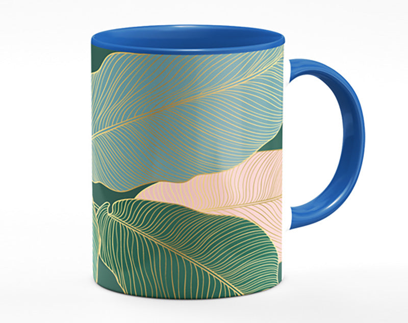 Palm Leaf Gold Lines Mug