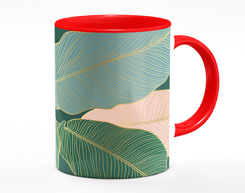 Palm Leaf Gold Lines Mug